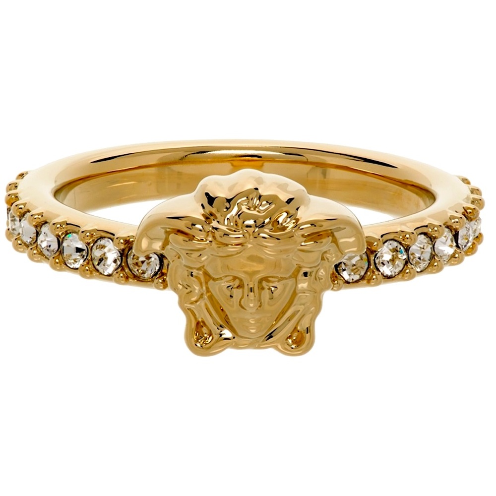 Versace Gold/Crystal Medusa Ring